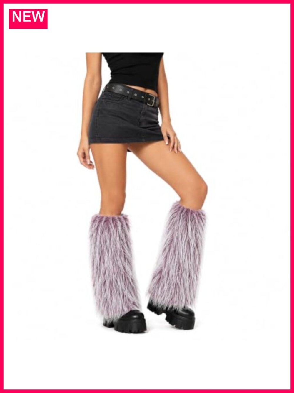 Furry Faux Fur Leg Warmers Boot Cuffs Rave Festival Winter Warm